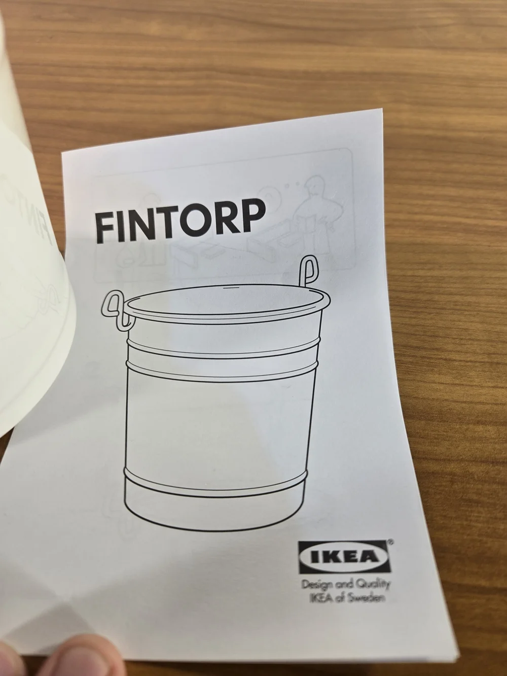 Ikea Fintorp #18914 White Buckets Holders Black Handles New